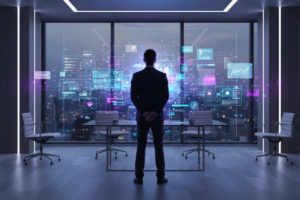 Líder executivo demonstrando como liderar com IA sem ser técnico