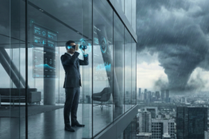 Líder 5.0 utilizando tecnologia e estratégia para antecipar crises antes que elas atinjam a organização.